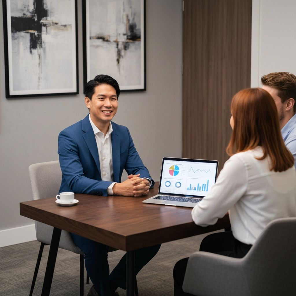 Insurance advisor meeting with clients